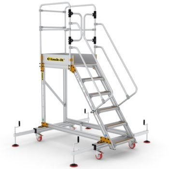 Extra Large Platform Safety Steps with Adjustable Stabilisers - 5 Tread - CAS805
