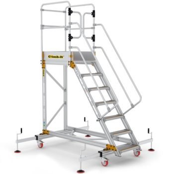 Extra Large Platform Safety Steps with Adjustable Stabilisers - 7 Tread - CAS807