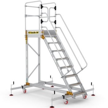 Extra Large Platform Safety Steps with Adjustable Stabilisers - 8 Tread - CAS808