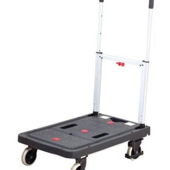 Foldaway Platform Trolley; Plastic/Aluminium; 120kg; Black/Grey - GI392Y