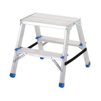 Folding Handy Step; 2 Tread; Aluminium; 150kg; Silver/Blue - FS253Z