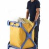 Folding Laundry Trolley; Swivel Castors; Plastic/PVC; 70kg; Blue/Yellow - HI513Y