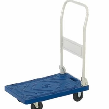 Folding Platform Trolley; 600 x 385 x 820; Fixed/Swivel Castors; Steel/Plastic; 120kg; Blue - GI153Y_Blue