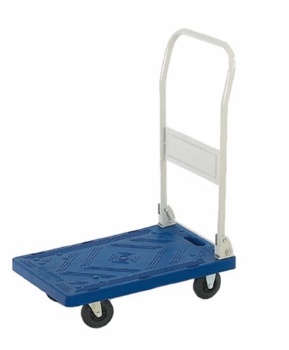 Folding Platform Trolley; 600 x 385 x 820; Fixed/Swivel Castors; Steel/Plastic; 120kg; Blue - GI153Y_Blue