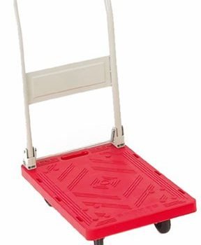 Folding Platform Trolley; 600 x 385 x 820; Fixed/Swivel Castors; Steel/Plastic; 120kg; Red - GI153Y_Red