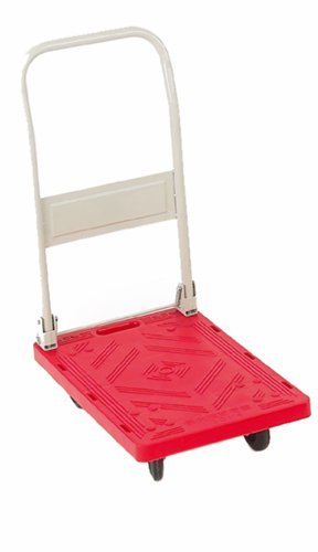 Folding Platform Trolley; 600 x 385 x 820; Fixed/Swivel Castors; Steel/Plastic; 120kg; Red - GI153Y_Red