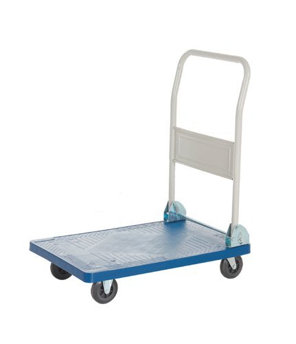 Folding Platform Trolley; 710 x 460 x 825; Fixed/Swivel Castors; Steel/Plastic; 120kg; Blue - GI152Y
