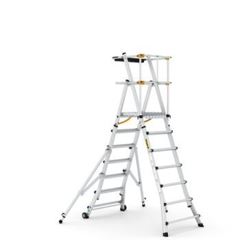 Folding Telescopic Large Platform Steps - 7+3 Tread - CAT411