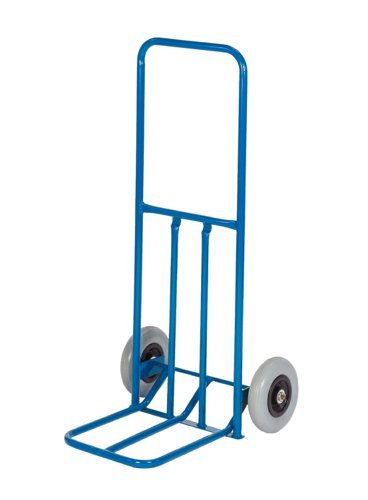 Folding Toe Sack Truck; Solid Wheels; Steel; 100kg; Blue - GI151Y