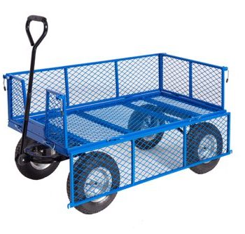 General Purpose Truck; Mesh Base; Mesh Sides & Ends with Puncture Proof Wheels; 400kg; Blue - TI231R