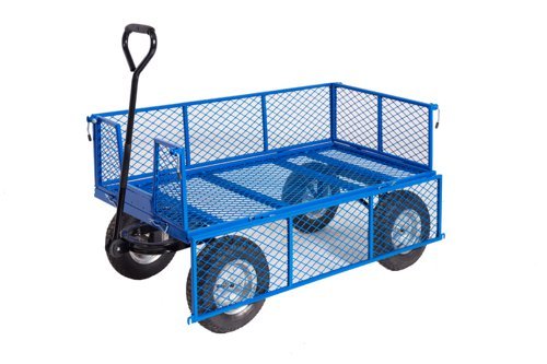 General Purpose Truck; Mesh Base; Mesh Sides & Ends with Puncture Proof Wheels; 400kg; Blue - TI231R