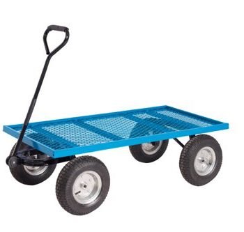 General Purpose Truck; Mesh Base with Pneumatic Wheels; 400kg; Blue - TI212R