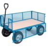General Purpose Truck; Plywood Base; Mesh Sides & Ends with Pneumatic Wheels; 400kg; Blue/Veneer - TI205R