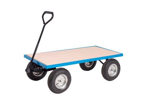 General Purpose Truck; Plywood Base with Puncture Proof Wheels; 400kg; Blue/Veneer - TI226R