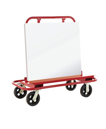 Heavy Duty Dry Wall Board Trolley; Fixed/Swivel Castors; Steel; 800kg; Burgundy - DWT80Y