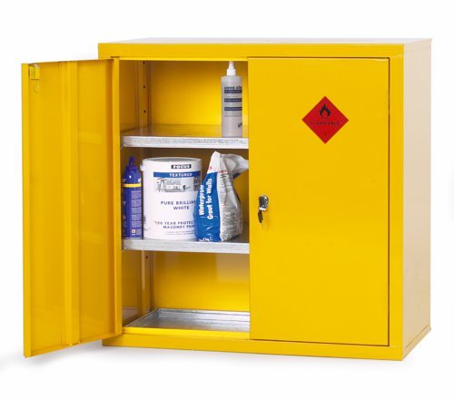 Heavy Duty Hazardous Substance Storage Cupboard; 2 Shelves; Double Door;Yellow - HSC05Z