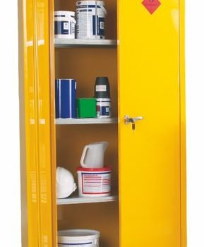 Heavy Duty Hazardous Substance Storage Cupboard; 3 Shelves; Double Door;Yellow - HSC08Z