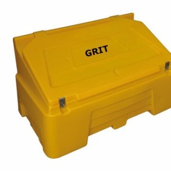 Heavy Duty Polyethylene Grit Bin c/w 2x Hasp & Staple; 400L; Yellow - GCB400