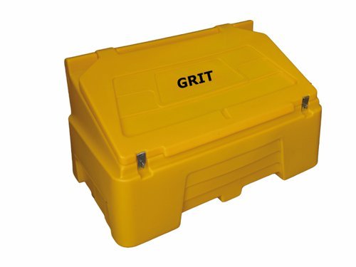 Heavy Duty Polyethylene Grit Bin c/w 2x Hasp & Staple; 400L; Yellow - GCB400