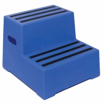 Heavy Duty Polyethylene Industrial Step; 2 Tread; Blue - HPE02Z_Blue