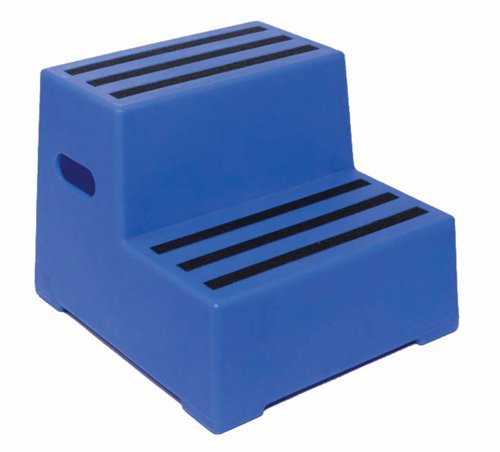 Heavy Duty Polyethylene Industrial Step; 2 Tread; Blue - HPE02Z_Blue