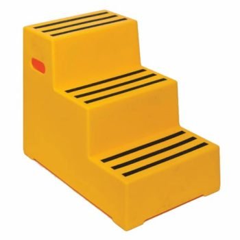 Heavy Duty Polyethylene Industrial Step; 3 Tread; Blue - HPE03Z_Blue