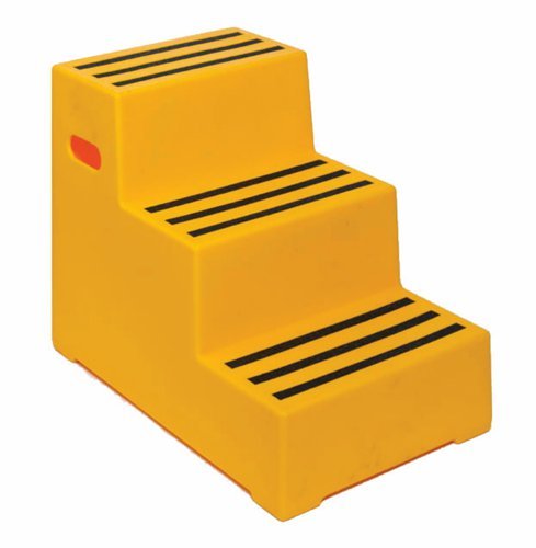 Heavy Duty Polyethylene Industrial Step; 3 Tread; Blue - HPE03Z_Blue