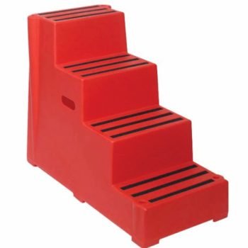 Heavy Duty Polyethylene Industrial Step; 4 Tread; Blue - HPE04Z_Blue