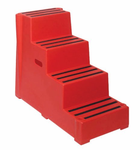 Heavy Duty Polyethylene Industrial Step; 4 Tread; Blue - HPE04Z_Blue