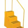 Heavy Duty Polyethylene Industrial Step; 4 Tread with Handrail; Blue - HPE05Z_Blue
