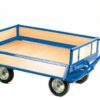 Heavy Duty Turntable Truck; 4 Sided Unit with Braking Handle; Steel Centred Heavy Duty Wheels; 700kg; Blue/Veneer - TI801B