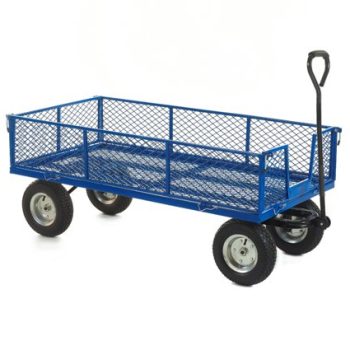 Industrial General Purpose Truck; Mesh Base; Mesh Sides & Ends with Puncture Proof Wheels; 500kg; Blue - TI581R