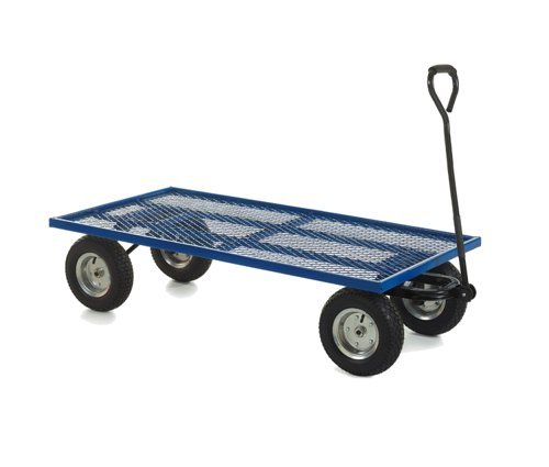 Industrial General Purpose Truck; Mesh Base with Puncture Proof Wheels; 500kg; Blue - TI592R
