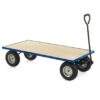 Industrial General Purpose Truck; Plywood Base with Puncture Proof Wheels; 500kg; Blue/Veneer - TI596R