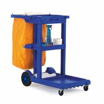 Janitorial Cleaning Trolley; Fixed/Swivel Wheel/Castors; Plastic/PVC; 100kg; Blue/Yellow - HI308Y