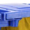 Janitorial Cleaning Trolley with Bag Lid; Fixed/Swivel Wheel/Castors; Plastic/PVC; 100kg; Blue/Yellow - HI328Y