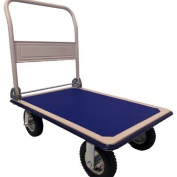 Large Folding Trolley; 907 x 608 x 925; Fixed/Swivel Wheel/Castors; Steel; 350kg; Light Grey/Blue - GI009P