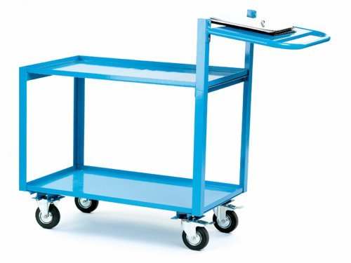 Large Order Picking Trolley; 2 Shelves; Angle Iron/Steel; 250kg; Blue - KTI14Y