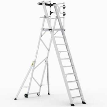 Large Platform Folding Steps with Safety Gates - 10 Tread - CAG310