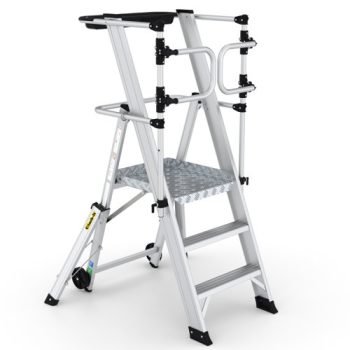 Large Platform Folding Steps with Safety Gates - 3 Tread - CAG303