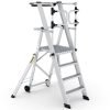 Large Platform Folding Steps with Safety Gates - 4 Tread - CAG304