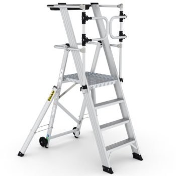 Large Platform Folding Steps with Safety Gates - 4 Tread - CAG304