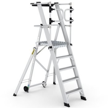 Large Platform Folding Steps with Safety Gates - 5 Tread - CAG305
