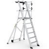 Large Platform Folding Steps with Safety Gates - 6 Tread - CAG306