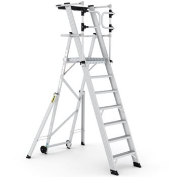 Large Platform Folding Steps with Safety Gates - 7 Tread - CAG307