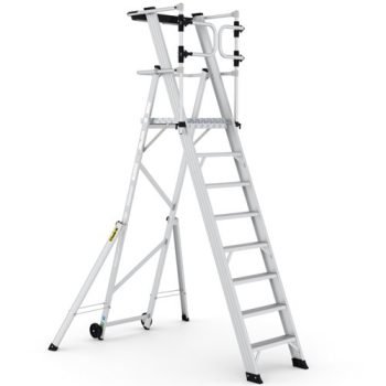 Large Platform Folding Steps with Safety Gates - 8 Tread - CAG308