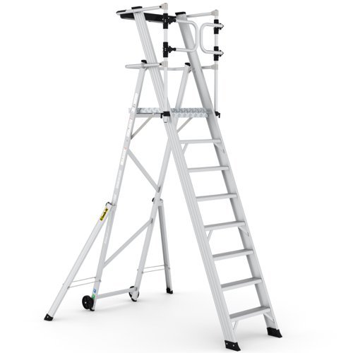 Large Platform Folding Steps with Safety Gates - 8 Tread - CAG308