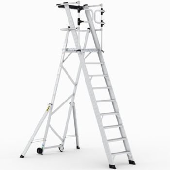 Large Platform Folding Steps with Safety Gates - 9 Tread - CAG309