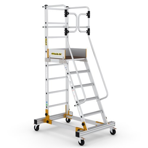 Mobile Steps with Safety Gate - 6 Tread - CAW506