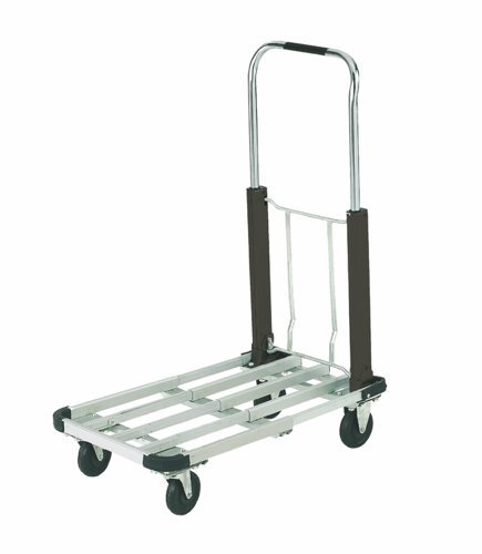 Multi Position Trolley; 725 x 420 x 960; Fixed/Swivel Castors; Aluminium; 150kg; Silver/Black - GI001Y